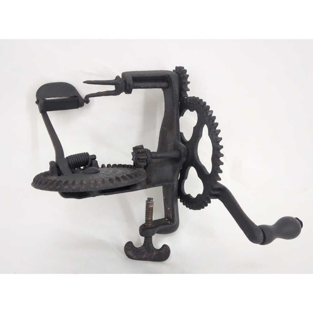 Antique Lockey & Howland Cast Iron Apple Peeler Parer Pat 1856 Vtg Kitchen Decor